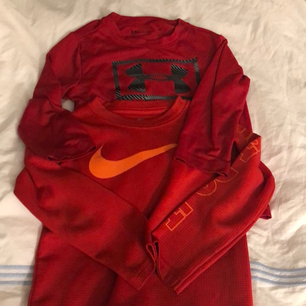 2 boys’ athletic shirts - Nike and Under Armour